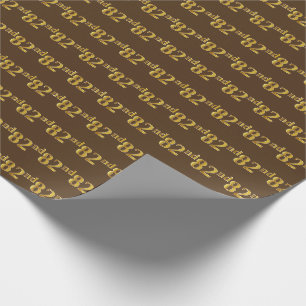 Papier Cadeau Brown, Faux Gold 82e (Quatre-vingt-deuxième)