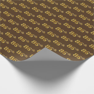Papier Cadeau Brown, Faux Gold 86e (Quatre-vingt-sixième)