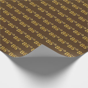 Papier Cadeau Brown, Faux Gold 86e (Quatre-vingt-sixième)