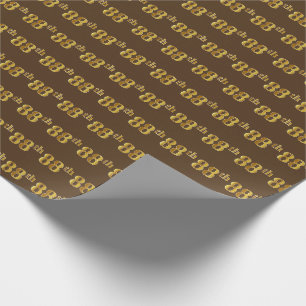 Papier Cadeau Brown, Faux Gold 88e (Quatre-vingt-huitième)