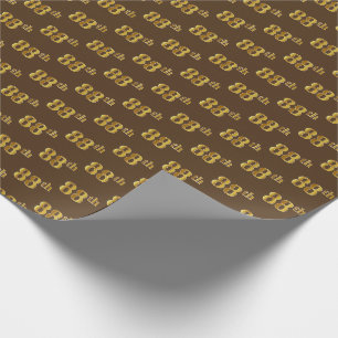 Papier Cadeau Brown, Faux Gold 88e (Quatre-vingt-huitième)