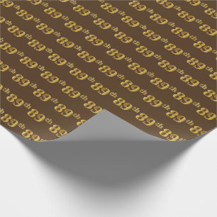 Papier Cadeau Brown, Faux Gold 89e (Quatre-vingt-neuvième)