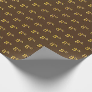 Papier Cadeau Brown, Faux Gold 8th (Huitième)