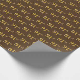 Papier Cadeau Brown, Faux Gold 91st (Quatre-vingt-onze)