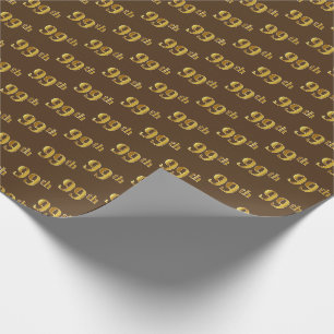 Papier Cadeau Brown, Faux Gold 99e (Quatre-vingt-dix-neuvième)