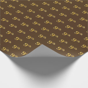 Papier Cadeau Brown, Faux Gold 9th (Neuvième)