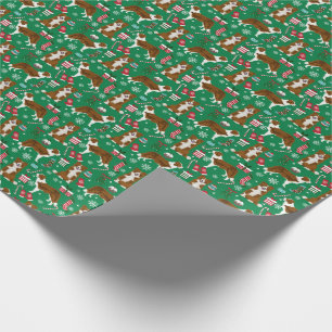 Papier Cadeau Brown frontière Collie Dog Noël