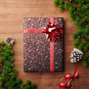 Papier Cadeau Brown rouge faux Parties scintillant scintille