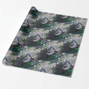 Papier Cadeau Bruant sur la peinture de l'arbre