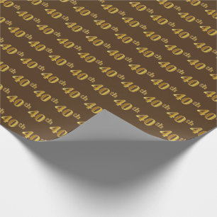 Papier Cadeau Brun, événement d'or quarantième de Faux