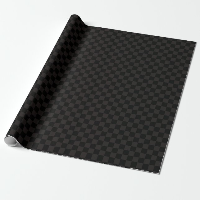 Papier Cadeau Brun/noir de luxe Checkered (Déroulé)