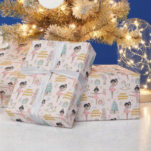 Papier Cadeau Brunette Ballerina Casse-noix personnalisé