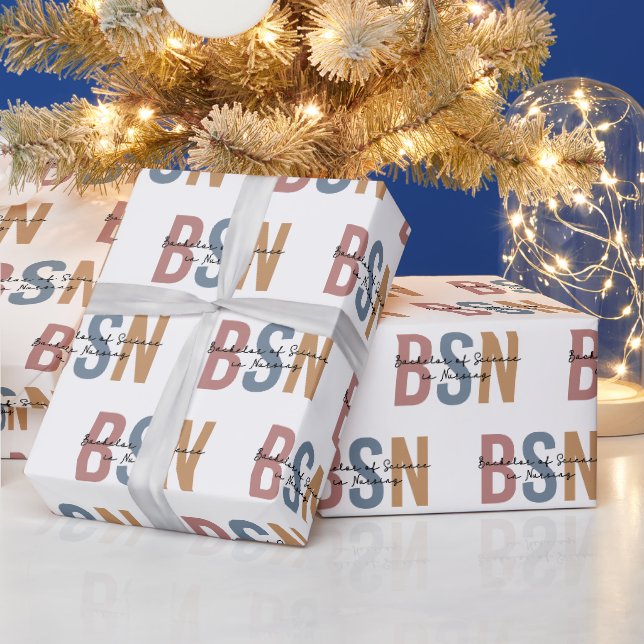 Papier Cadeau BSN Bachelor of Science in Nursing Graduation (Vacances)