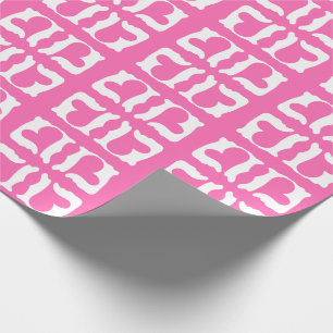 Papier Cadeau Bubblegum Coeurs rose et blanc