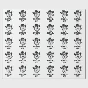 Papier Cadeau Buccal Up Dental Dentist Dents Cowboy Dents Drôle