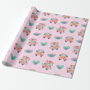 Papier Cadeau Buddies Love Truck Motif