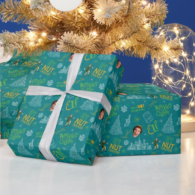 Papier Cadeau Buddy le Motif de devis Turquoise Elf (Vacances)