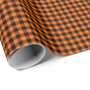 Papier Cadeau Buffalo automne orange et noir emballage p