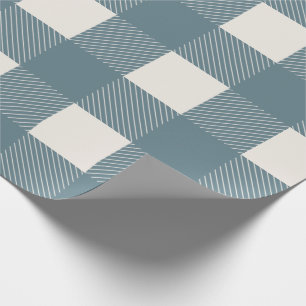 Papier Cadeau Buffalo Check Blue Simple Style Noël