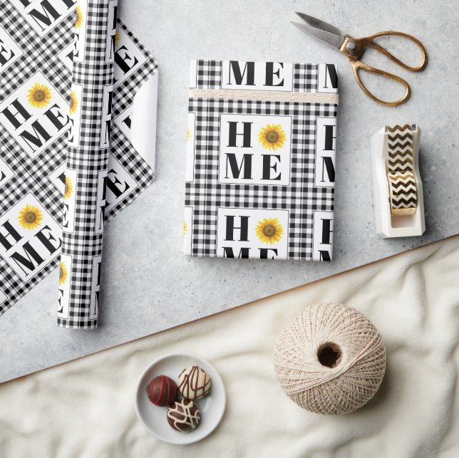 Papier Cadeau Buffalo check tournesol "Accueil" (Artisanat)