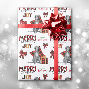 Papier Cadeau Buffalo Plaid Great Dane Dog Noël