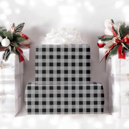 Papier Cadeau Buffle gris noir Plaid Noël