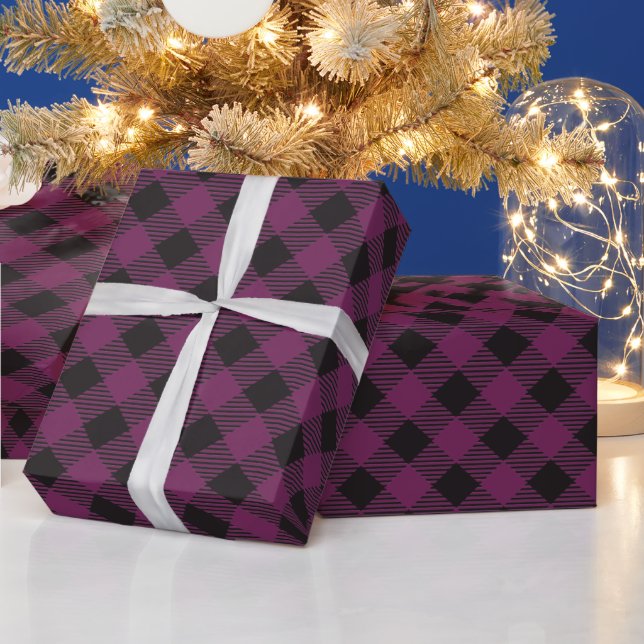 Papier Cadeau Buffle noir violet chic de pays plaqué (Vacances)