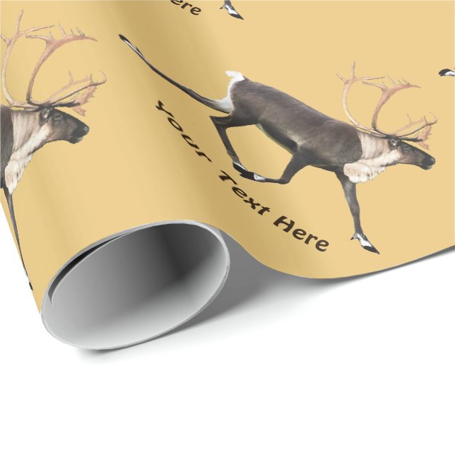 Papier Cadeau Bull Caribou (Coin rond)