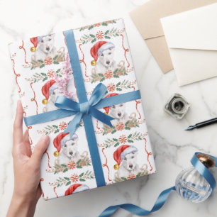 Papier Cadeau Bull Terrier Chien Motif de Noël
