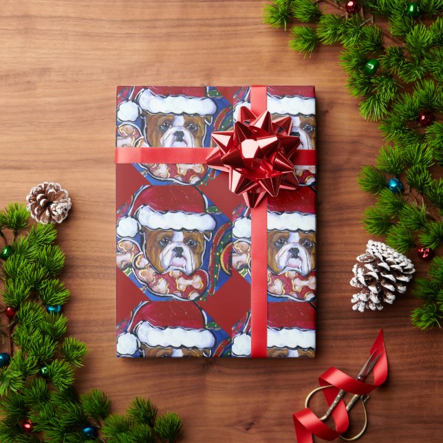 Papier Cadeau Bulldog (Cadeau de vacances)