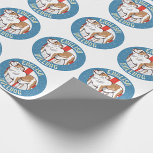 Papier Cadeau Bulldog anglais Saint George's Cross