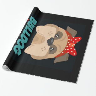 Papier Cadeau Bulldog Maman Personnalisé pour ma mère