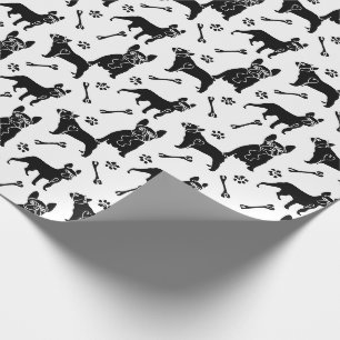 Papier Cadeau Bulldogs français noir et blanc