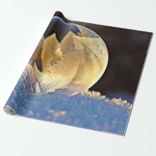 Papier Cadeau Bulle de savon sur neige