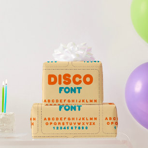 Papier Cadeau Bulle Disco Alphabet Police Gras Lettres Vintages