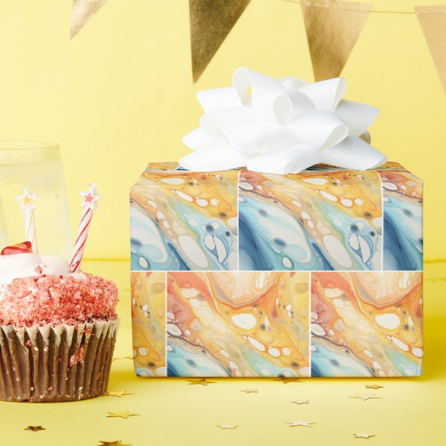 Papier Cadeau Bulles de peinture aquarelle (Fête d'anniversaire)