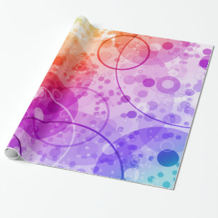 PAPIER CADEAU BULLES DE PLUIE EN ARCS-EN-CIEL