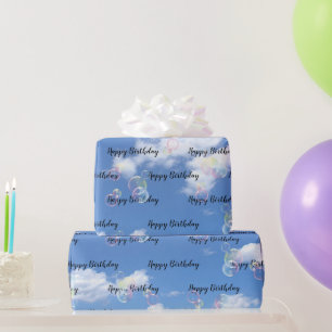 Papier Cadeau Bulles De Savon D'Anniversaire Sur Sky