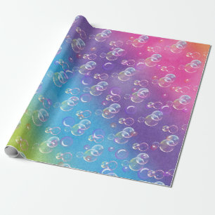 Papier Cadeau Bulles De Savon Sur Arc-En-Ciel Abstrait