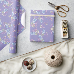 Papier Cadeau Bulles De Savon Sur Violet