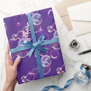 Papier Cadeau Bulles De Savon Sur Violet