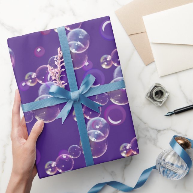 Papier Cadeau Bulles De Savon Sur Violet (Cadeaux)