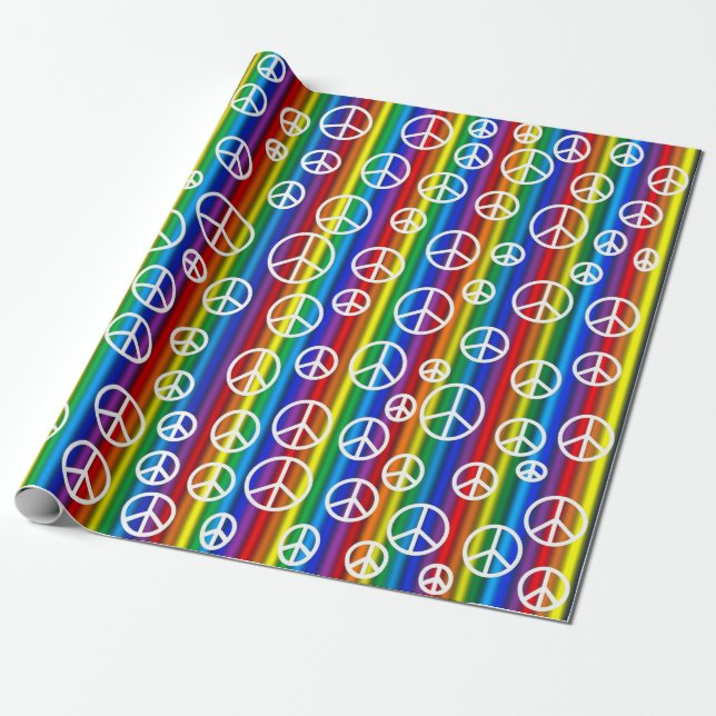 Papier Cadeau Bulles de signes de paix (Déroulé)