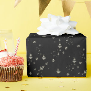 Papier Cadeau Bulles d'or en noir