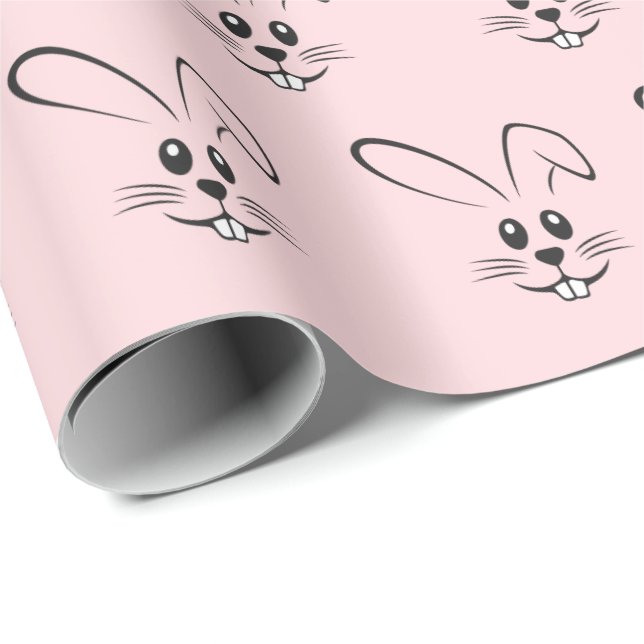 Papier Cadeau Bunnies En Rose (Coin rond)