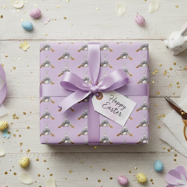 Papier Cadeau Bunny Butt Tail Drôle mignon Printemps de Pâques (Créateur téléchargé)