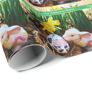 Papier Cadeau Bunny de Pâques embrasser Oeuf de vache
