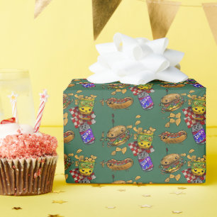 Papier Cadeau Burgers et chiens adorables