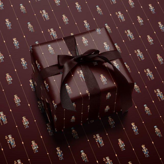 Papier Cadeau Burgundy classic nutcracker wrapping paper (Créateur téléchargé)