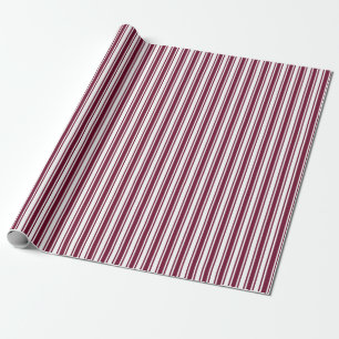 Papier Cadeau Burgundy rouge et blanc bonbons rayures